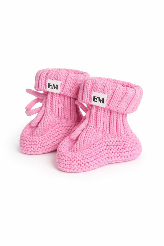 Knitted Booties - Pink