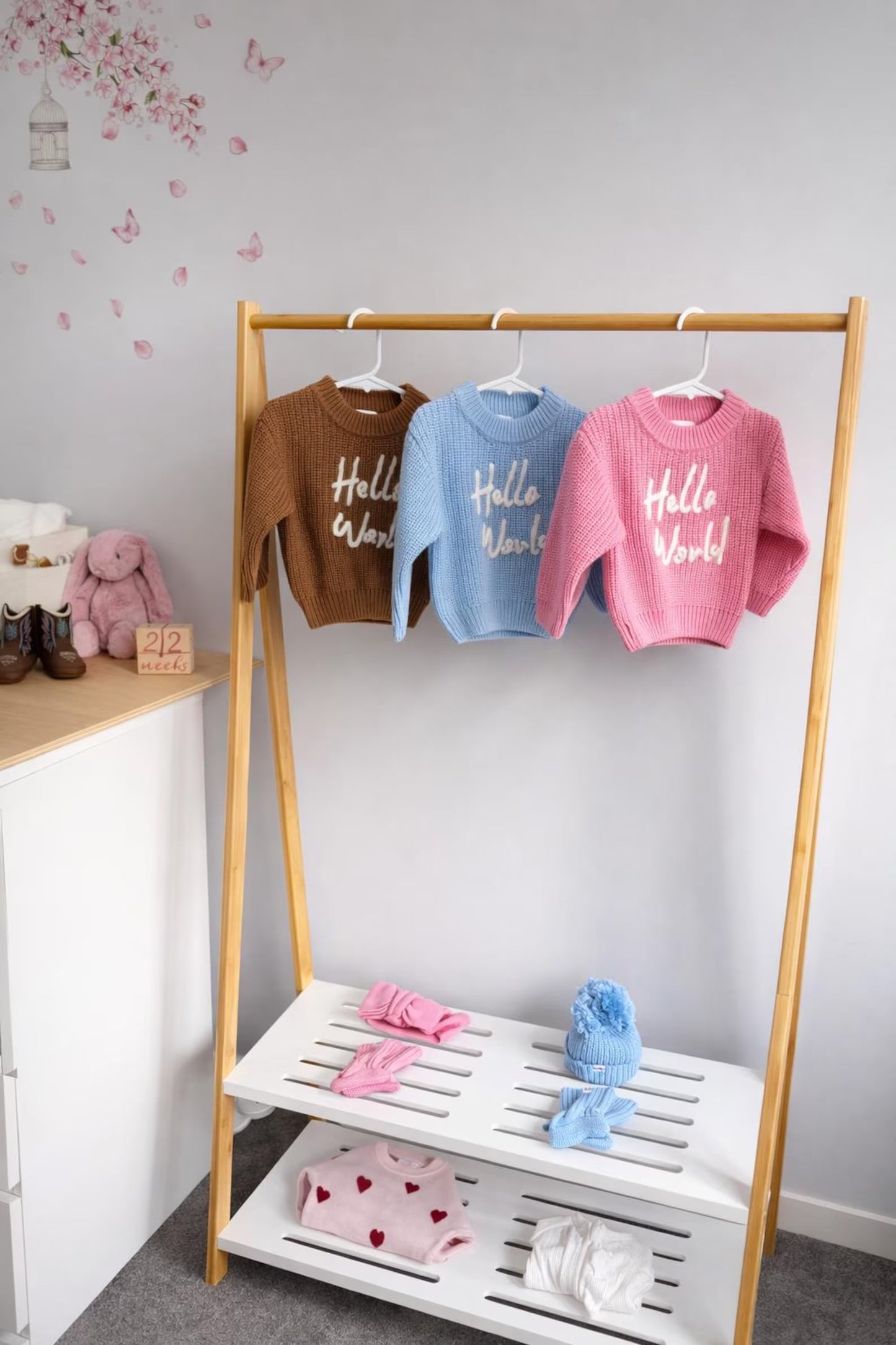 'Hello World' Chunky Knit Jumper| Blue