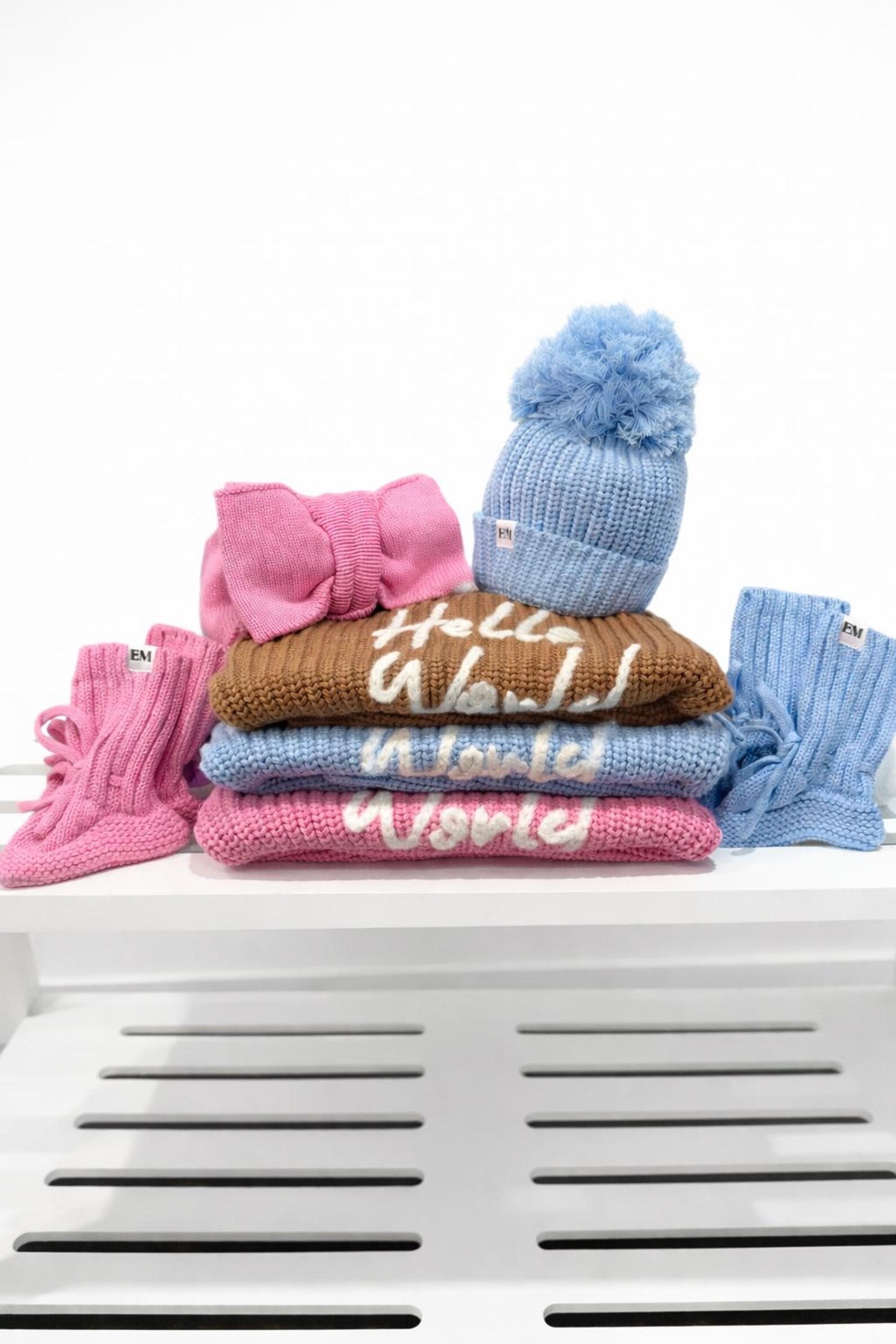 'Hello World' Chunky Knit Jumper| Blue