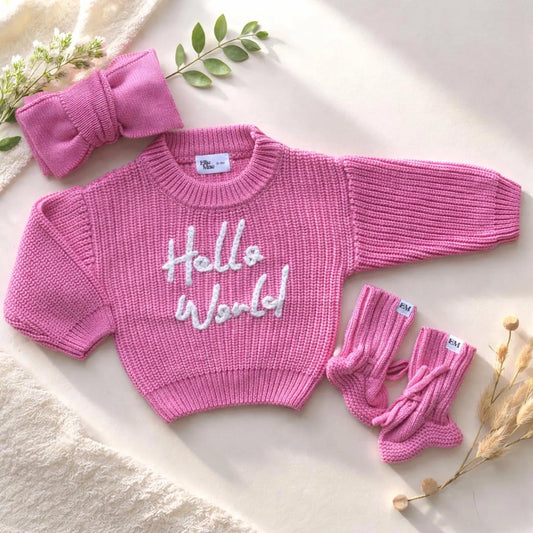 Knitted Topknot - Pink